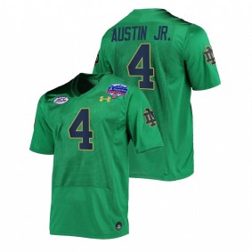 Notre Dame Fighting Irish Kevin Austin Jr. #4 Shamrock Series Jersey Green 2022 Fiesta Bowl