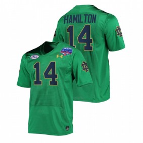 Notre Dame Fighting Irish Kyle Hamilton #14 Shamrock Series Jersey Green 2022 Fiesta Bowl