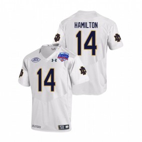 Notre Dame Fighting Irish Kyle Hamilton #14 College Football Playoff Jersey White 2022 Fiesta Bowl