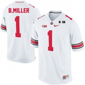 Male Ohio State Buckeyes #1 Braxton Miller White Football Jersey