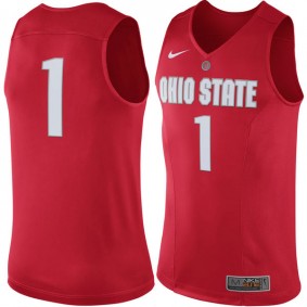 Male Ohio State Buckeyes #1 Red Basketball Jersey