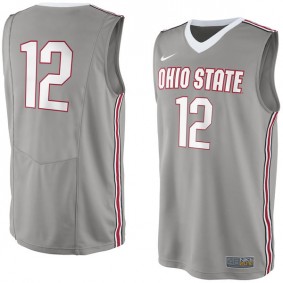 Male Ohio State Buckeyes #12 Gray Basketball Jersey