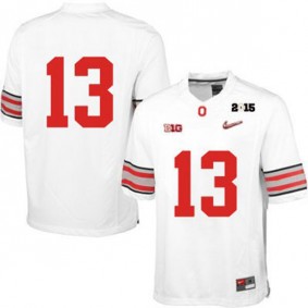 Male Ohio State Buckeyes #13 White Diamond Quest Football Jersey