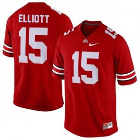 Male Ohio State Buckeyes #15 Ezekiel Elliott Red Football Jersey