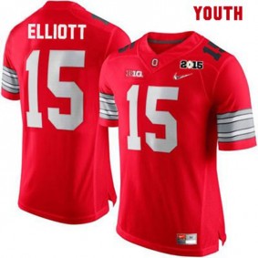 Youth Ohio State Buckeyes #15 Ezekiel Elliott Red Football Jersey