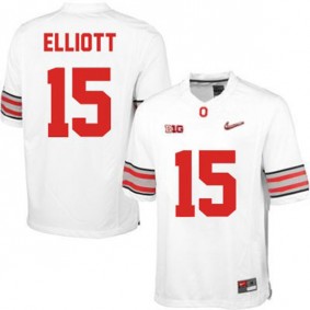 Male Ohio State Buckeyes #15 Ezekiel Elliott White Football Jersey