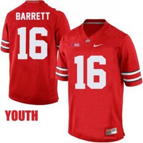 Youth Ohio State Buckeyes #16 J.T. Barrett Red Football Jersey