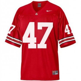 Male Ohio State Buckeyes #47 A.J. Hawk Red Football Jersey