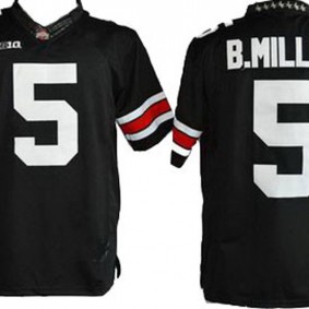 Male Ohio State Buckeyes #5 Braxton Miller Black Football Jersey