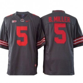 Male Ohio State Buckeyes #5 Braxton Miller Gray Football Jersey