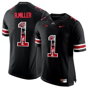 Ohio State Buckeyes Braxton Miller #1 Blackout With Portrait Print College Football Jersey