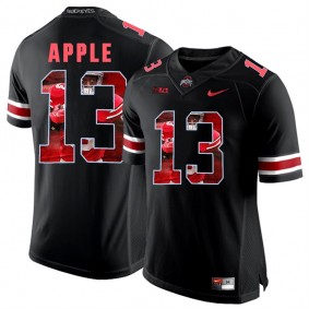 Ohio State Buckeyes Eli Apple #13 Blackout With Portrait Print College Football Jersey