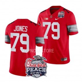 2022 Peach Bowl Dawand Jones Ohio State Buckeyes #79 Scarlet College Football Playoff Jersey Men's