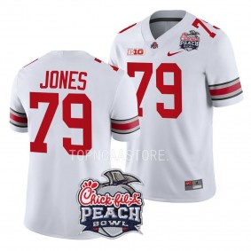 Ohio State Buckeyes Dawand Jones Jersey 2022 Peach Bowl White #79 College Football Playoff Men's Shirt