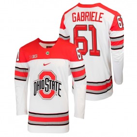 Grant Gabriele Ohio State Buckeyes College Hockey White Jersey #61