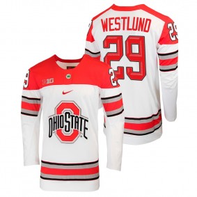 Gustaf Westlund Ohio State Buckeyes College Hockey White Jersey #29