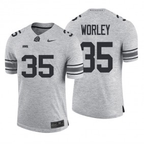 Ohio State Buckeyes #35 Chris Worley Heather Gray NCAA Football Big Ten Team Jersey Gridiron Gray II Limited Jersey