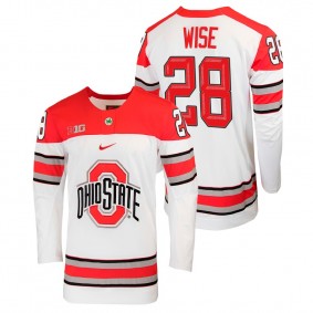 Jake Wise Ohio State Buckeyes College Hockey White Jersey #28