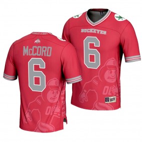 Kyle McCord Ohio State Buckeyes Icon Print #6 Jersey Men's Scarlet Football Fashion Uniform