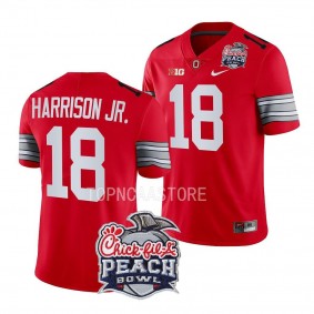 2022 Peach Bowl Marvin Harrison Jr. Ohio State Buckeyes #18 Scarlet College Football Playoff Jersey Men's