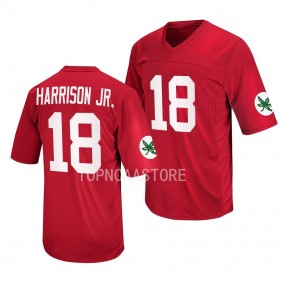 Marvin Harrison Jr. Ohio State Buckeyes Scarlet Retro Football Replica Jersey