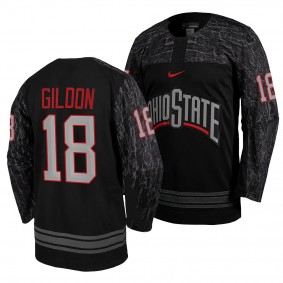 Ohio State Buckeyes Michael Gildon College Hockey Black #18 Jersey 2023-30