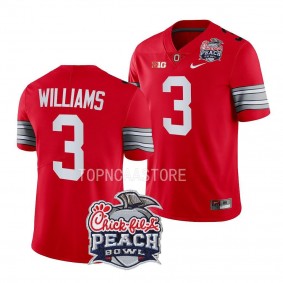 2022 Peach Bowl Miyan Williams Ohio State Buckeyes #3 Scarlet College Football Playoff Jersey Men's