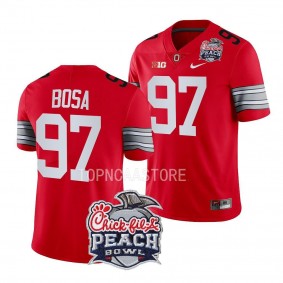 2022 Peach Bowl Nick Bosa Ohio State Buckeyes #97 Scarlet College Football Playoff Jersey Men's