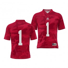 Ohio State Buckeyes Camo Football Jersey Youth Scarlet