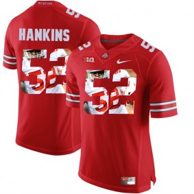 Ohio State Buckeyes Johnathan Hankins #52 Scarlet With Portrait Print College Football Jersey