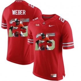 Ohio State Buckeyes Mike Weber #25 Scarlet With Portrait Print College Football Jersey