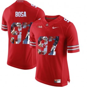 Ohio State Buckeyes Nick Bosa #97 Scarlet With Portrait Print College Football Jersey