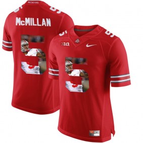 Ohio State Buckeyes Raekwon McMillan #5 Scarlet With Portrait Print College Football Jersey