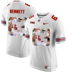 Ohio State Buckeyes Michael Bennett #63 White With Portrait Print College Football Jersey