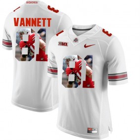 Ohio State Buckeyes Nick Vannett #81 White With Portrait Print College Football Jersey