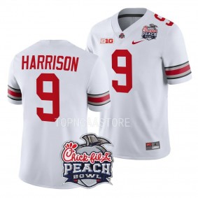 Ohio State Buckeyes Zach Harrison Jersey 2022 Peach Bowl White #9 College Football Playoff Men's Shirt