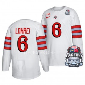 Ohio State Buckeyes Mason Lohrei Faceoff On The Lake White #6 Football-Inspired Jersey 2023