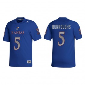 OJ Burroughs Kansas Jayhawks adidas NIL Replica Football Jersey Royal