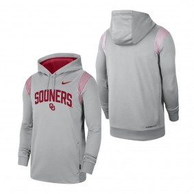 Oklahoma Sooners 2022 Game Day Sideline Performance Pullover Hoodie Gray