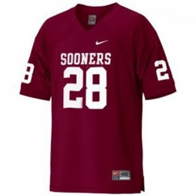 Male Oklahoma Sooners #28 Adrian Peterson Red Football Jersey