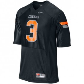 Male Oklahoma State Cowboys and Cowgirls #3 Brandon Weeden Black Football Jersey