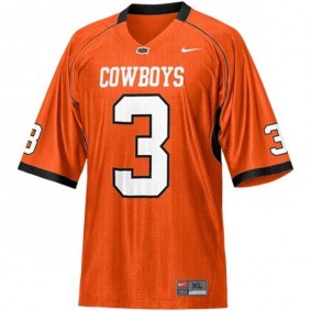 Male Oklahoma State Cowboys and Cowgirls #3 Brandon Weeden Orange Football Jersey