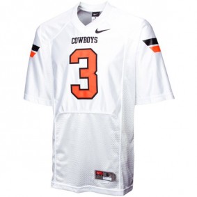 Male Oklahoma State Cowboys and Cowgirls #3 Brandon Weeden White Football Jersey