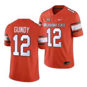 Gunnar Gundy Oklahoma State Cowboys College Football Orange Men Game 12 Jersey 2023