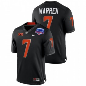 Oklahoma State Cowboys Jaylen Warren #7 College Football Playoff Jersey Black 2022 Fiesta Bowl