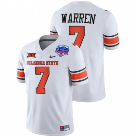 Oklahoma State Cowboys Jaylen Warren #7 Throwback Jersey White 2022 Fiesta Bowl