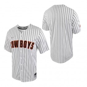 Oklahoma State Cowboys Nike Pinstripe Replica Full-Button Baseball Jersey White Black