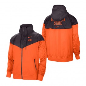 Oklahoma State Cowboys Windrunner Raglan Full-Zip Jacket Charcoal Orange