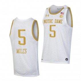 Olivia Miles Notre Dame Fighting Irish #5 White College Basketball Jersey 2022-23 Replica