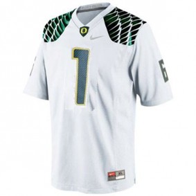 Male Oregon Ducks #1 Josh Huff White Football Jersey